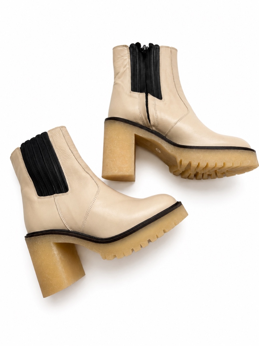 Free People James Chelsea White Leather Boots EU 38 US 8 BNIB - Picture 1 of 9